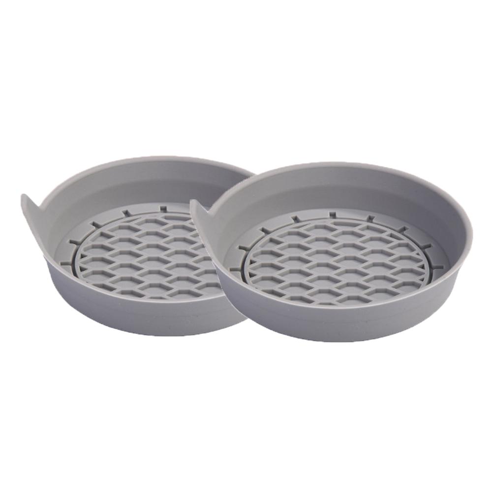 2PCS Silicone Car Coasters Non-Slip Water Cup Pad Car Cup Groove Anti-Scalding Mat Bottle Cup Holders Car Interior Accessories