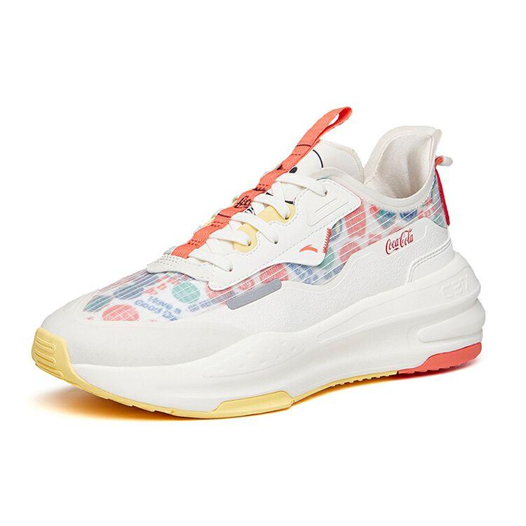 Coca-Cola X Anta C37 Series Lifestyle Series Shock Absorbing Lightweight Low-Top Sneakers Women Sneakers White Red 922128081-5