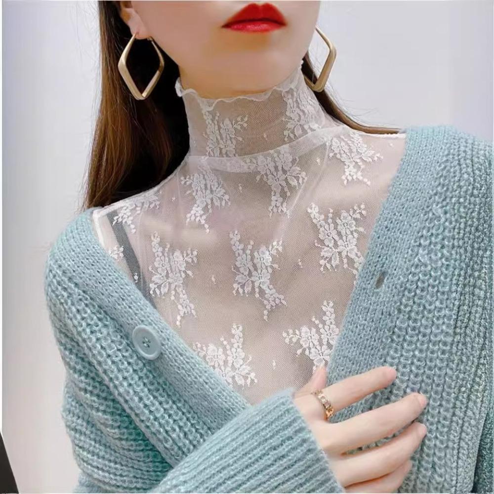 Lace Floral Fake Collar White Black Blouse Shirt Removable Collar Tie Sweater Decoration  Women