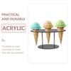3-hole Ice Cream Cone Holder Acrylic Transparent Waffle Holder Sushi Cone Holder