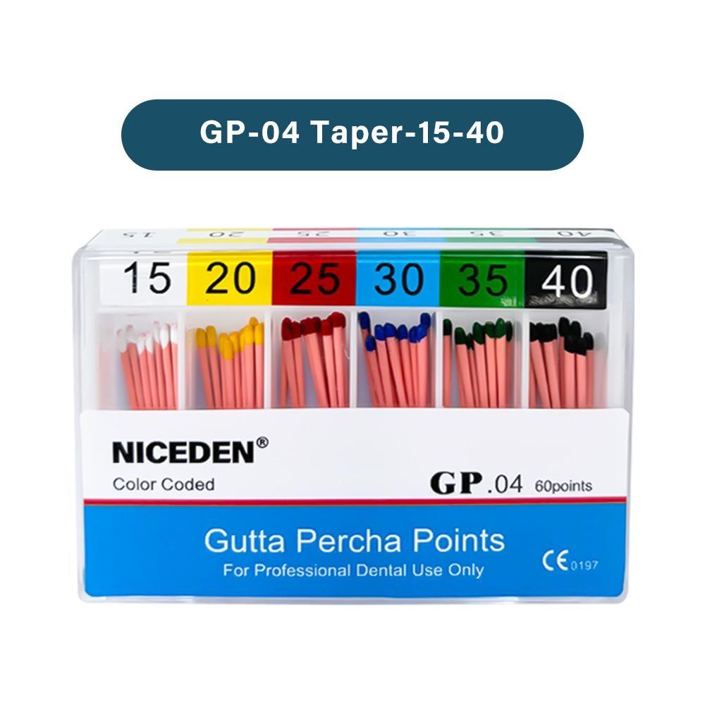 Niceden Dental Gutta Materials Percha Root Points Endodontics Cotton Fiber Tips Dentistry GP Canal Taper 02 04 06 #15-40 F1-F3