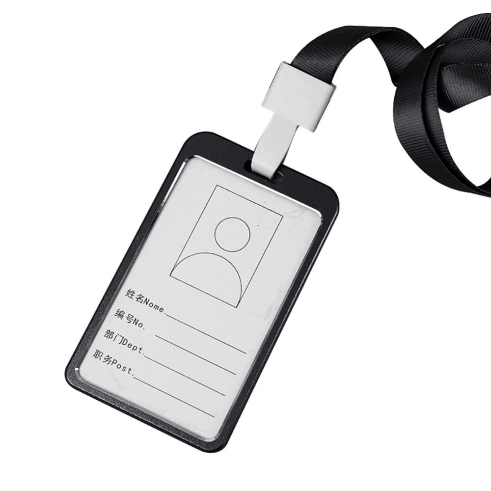 Firmenfabrik Arbeits-ID-Kartenhalter Metall-Aluminiumlegierung Vertikaler Namens-ID-Karten-Ausweishalter Mit Halsband-Lanyard