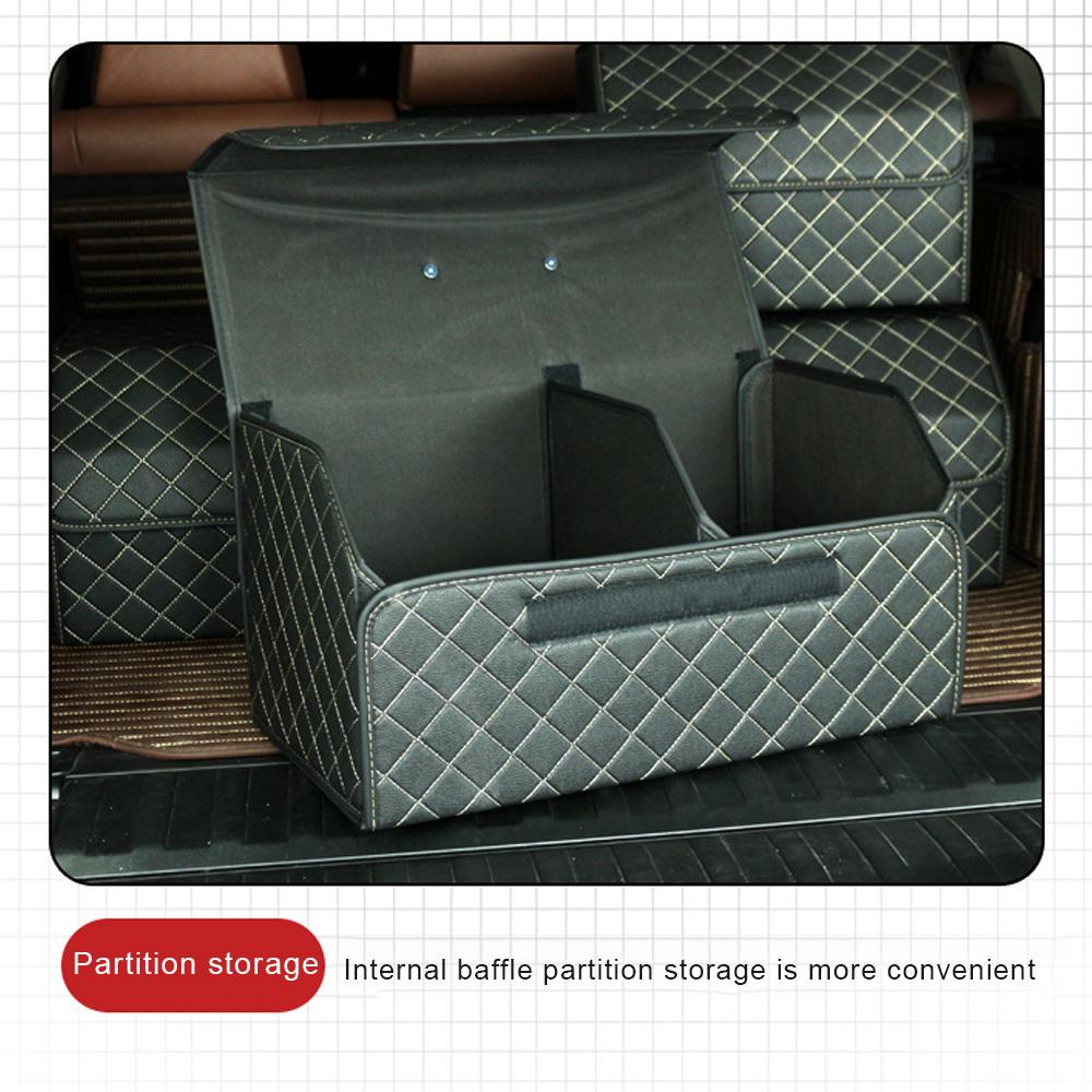 Collapsible Car Trunk Storage Box High Capacity Organizer In The Car PU Leather Trunk Tool Box Auto Accessories Storage Bag