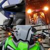 Pair High Brightness LED Motorcycle Turn Signal Lights Waterproof Small Elliptical Design Easy Installation for Safety