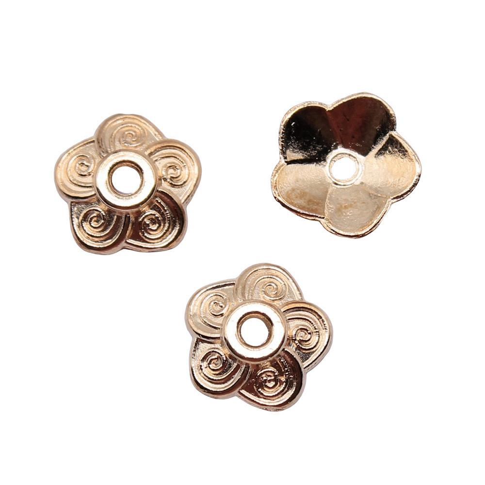Multi Color Swirl Flower Bead Caps Spacer Beads For Jewelry Making Components