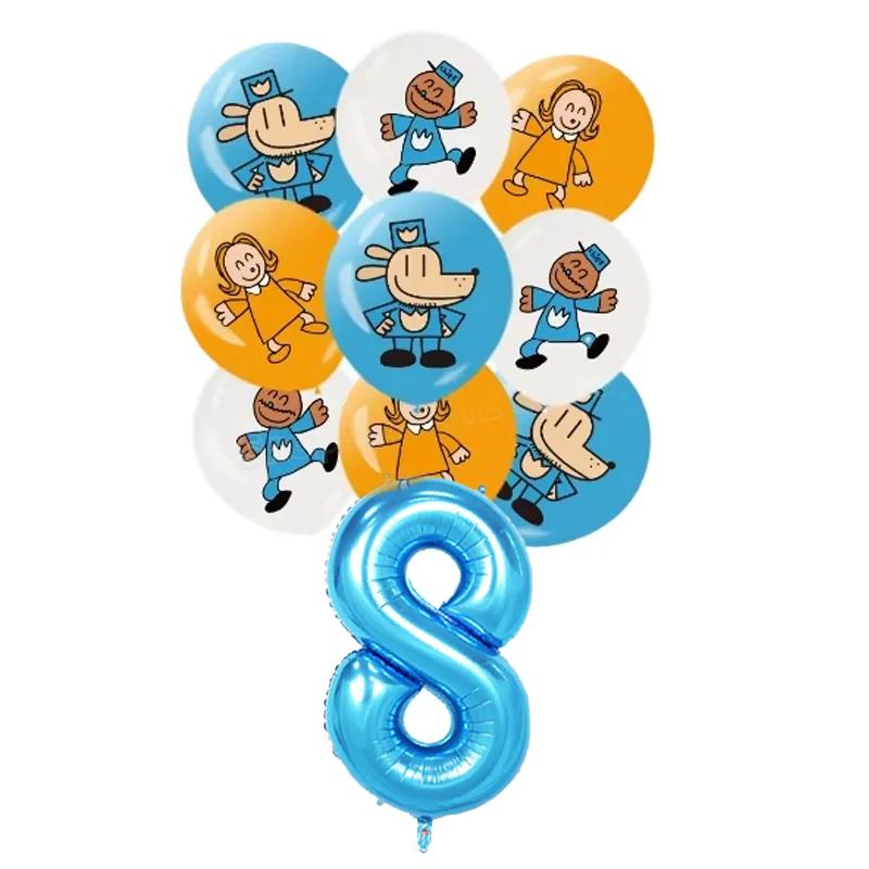 Cartoon Dog Man Theme Balloon Birthday Party Decoration Sherlock Dog Party Supplies Tableware Sets Popcorn Box Banner Plates