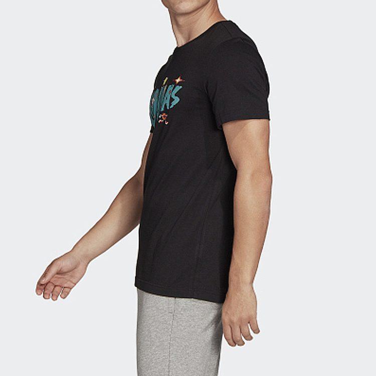 Adidas T Shirts Men's Black Crew Neck Moderate Straight Fit FN1744