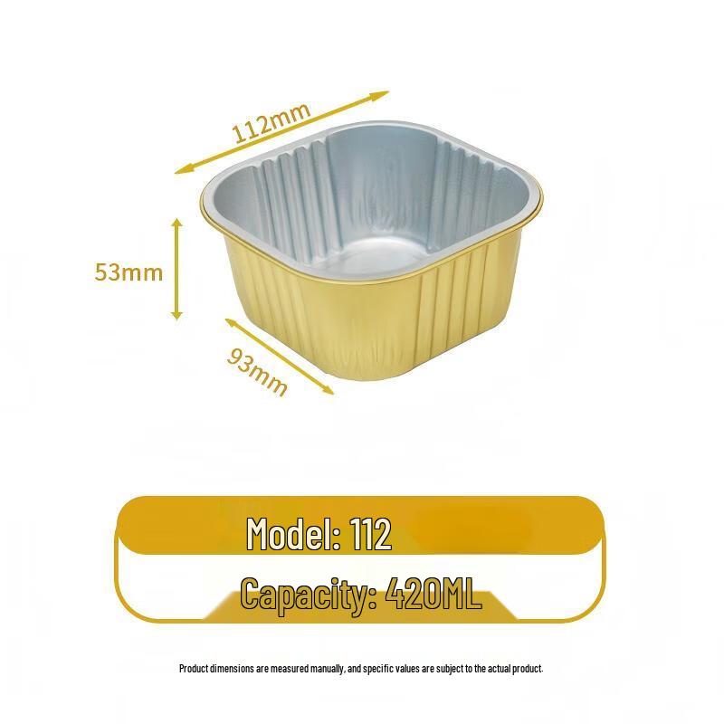 WS Goldene Aluminiumfolie Quadratische Mitnahmebehälter