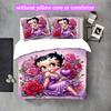 Betty Boop Duvet Cover Set - 3pcs Polyester Bedding Set with Digital Print, 1 Comforter Cover & 2 Pillow Shams