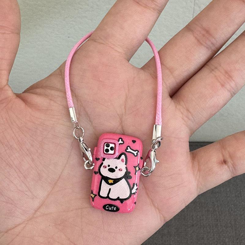 

Mini Cartoon Mobile Phone Case Pendant Model Creative Neck Accessories Rabub Pendant