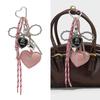 Schleife und Herzanhänger Schlüsselanhänger für Taschen und Accessoires Stilvoller Rucksackanhänger Modischer geflochtener Schlüsselband Schlüsselring
