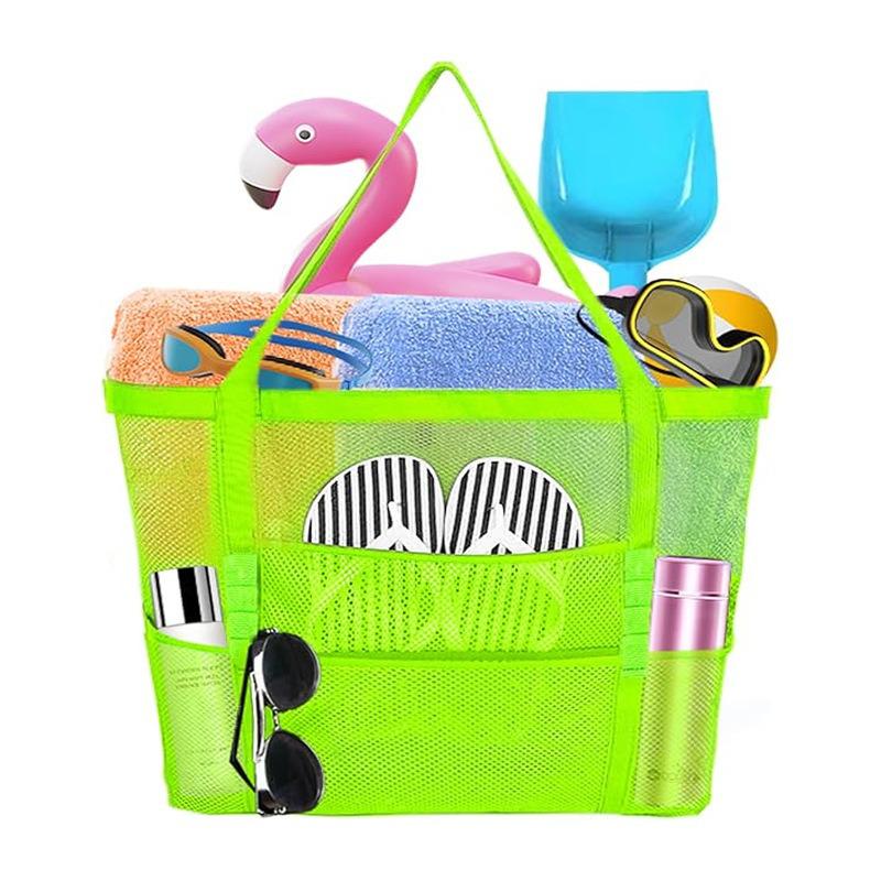 Foldable Mesh Beach Bag - Multifunctional Swim & Toiletries Storage