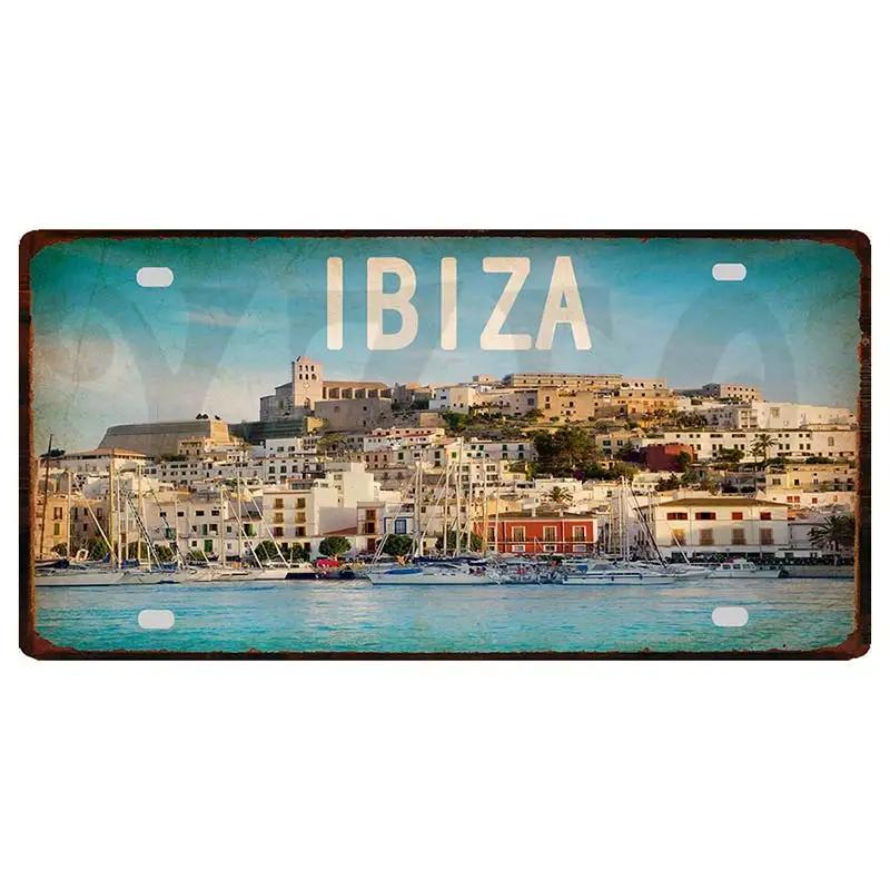 YZFQ30X15CM Egypt Ibiza Munich  Halkidiki  Minorca City Island Metal Tin Sign Travel Souvenir Wall  Home Carft Decor DC-1369B