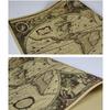 Poster Retro World Map Nautical Ocean Map Vintage Kraft Paper Poster Wall  Sticker Antique