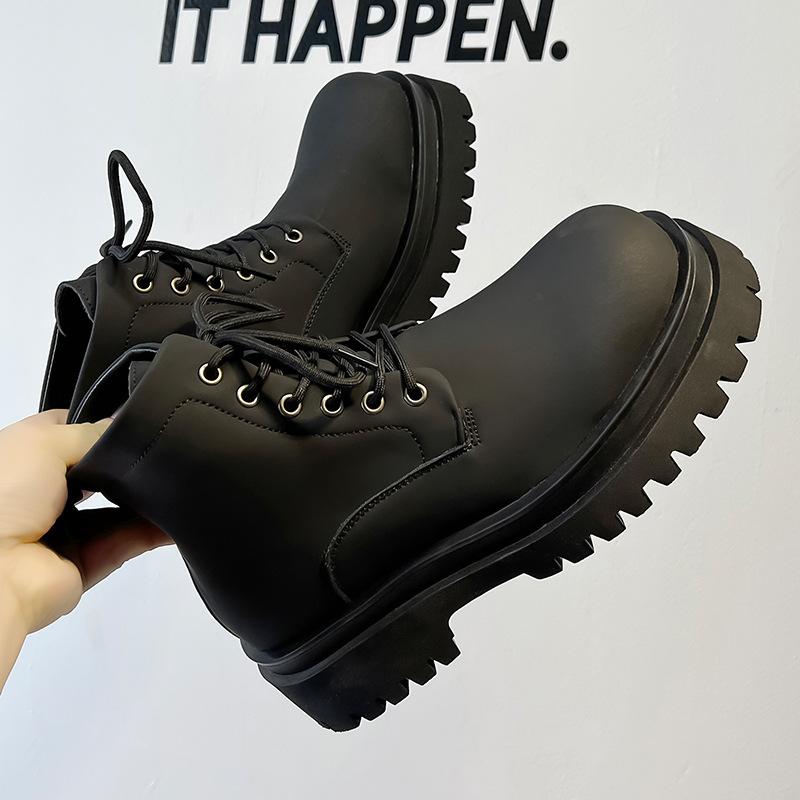 Martin boots men's autumn and winter platform short boots matte thin casual tooling locomotive men's boots 70033-A