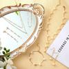 Lightweight French Pearl Necklace And Earring Set With Geometric Design For Elegant Women