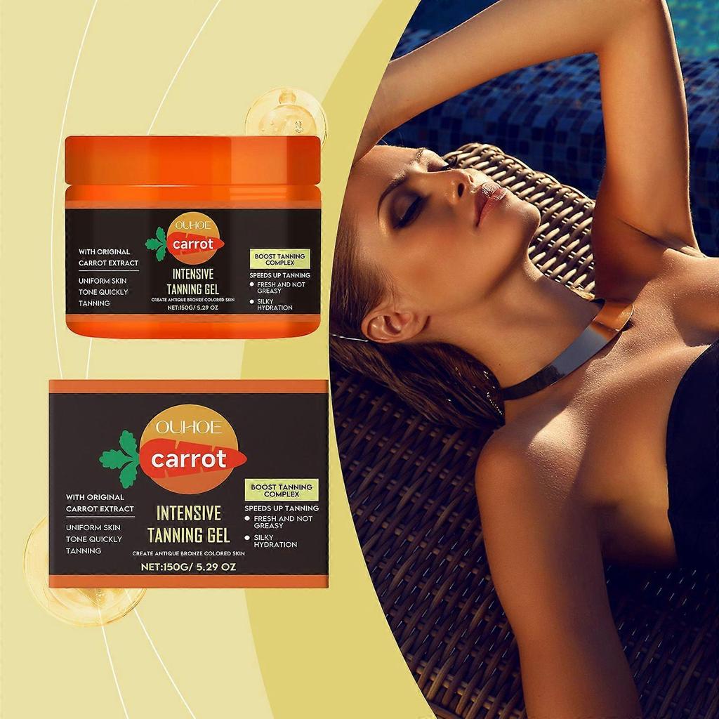 Ouhoe Carrot Tanning Gel Hydrating, Lightweight, Easily Absorbed, Nourishes And Protects The Skin, Bronze Tanning Gel