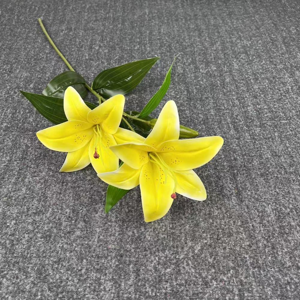 65cm Artificial Lily Flower Silk Wedding Bridal Bouquet New Fake Lily Bouquet  Living Room Decor