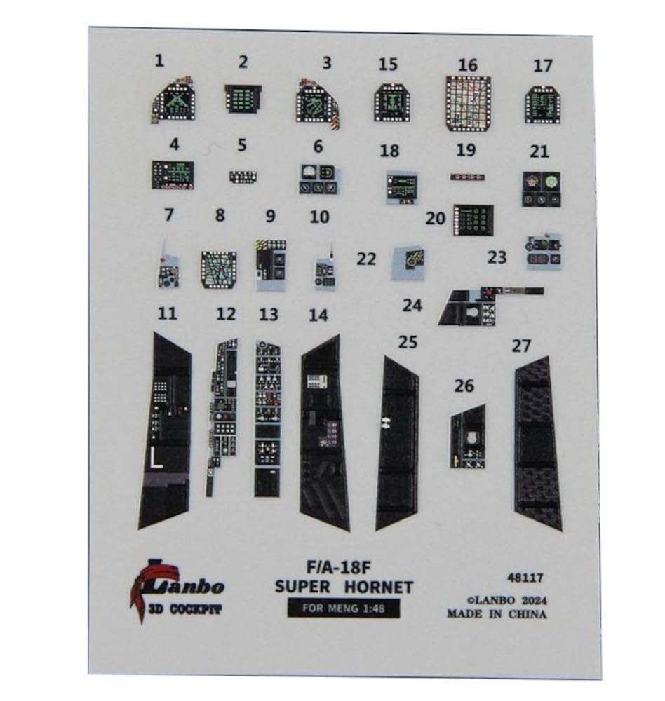

Lambo Models 1/48 F/A-18F Interior 3D Decal (for Meng Models) Plastic Model Decal LNB48117 (Airplane)