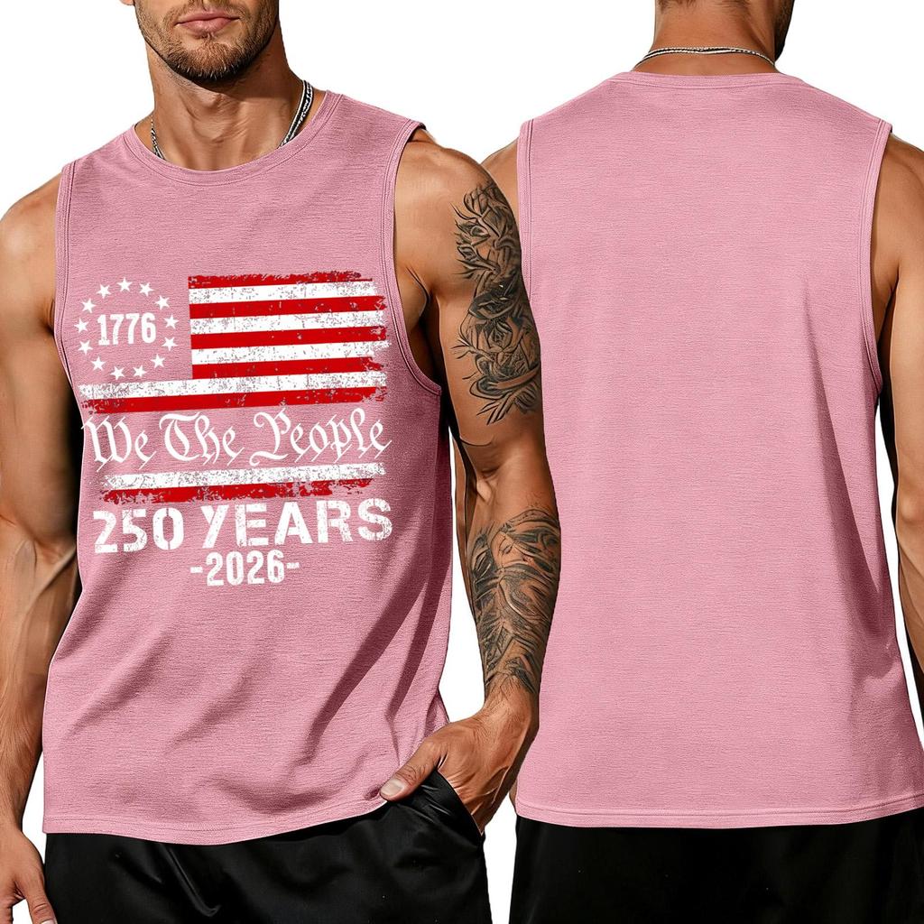Men 4th Of Shirts USA Muscle Sleeveless Shirt Patriotic Tank Tops