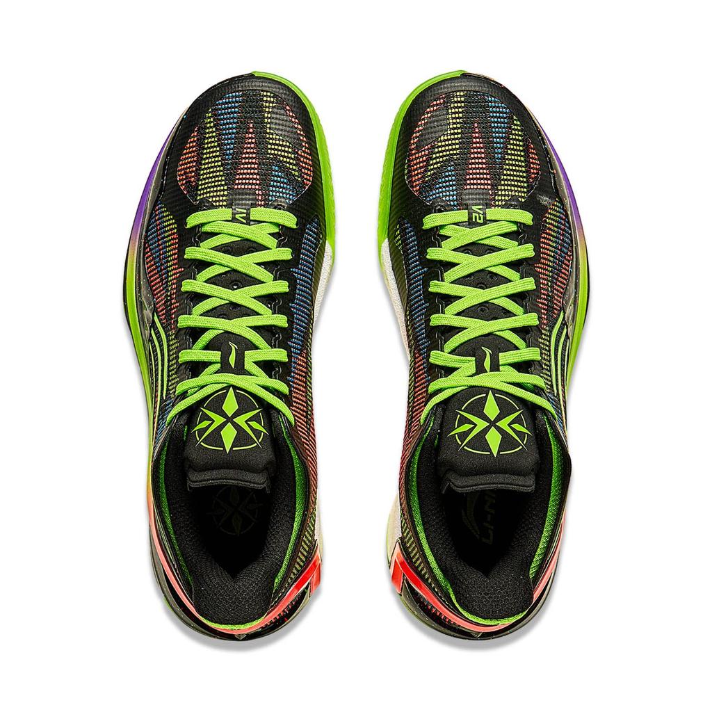 Li Ning Liren 4 V2 Introverted Artist Low Top Basketball Shoes Men's Neon Green Red ABAU037-11