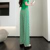 Women's High-Waist Plaid Wide-Leg Pants - Summer Slim Fit, Lightweight, Casual Drape Design
