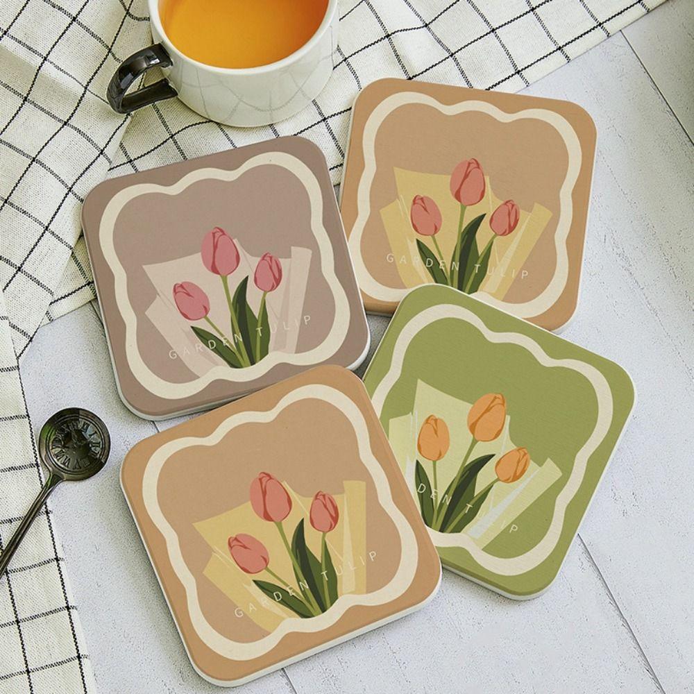 3PCS Anti-oil Heat Insulation Pad Morandi Color Dining Table Mat Kitchen Accessories Mug Mats  Home