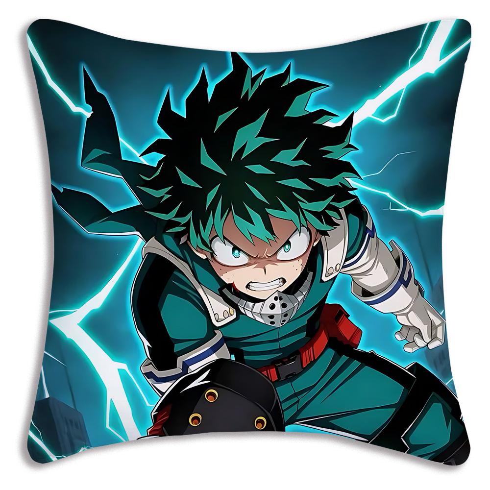 Anime My h-Hero Academias Pillow Covers Cartoon Sofa Decorative Home Double-sided Printing Short Plush Cute Cushion Cover