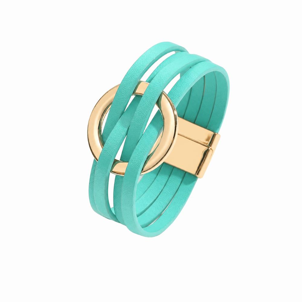 Leather Surface Leather Bracelets Bohemian Style Hollow Circle Bracelet For Women