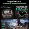 New 1100mAh Battery Outdoor Ultra Durable Men Smartwatch Flashlight Heart Rate Bluetooth Call IP68 Waterproof Sports Smart Watch