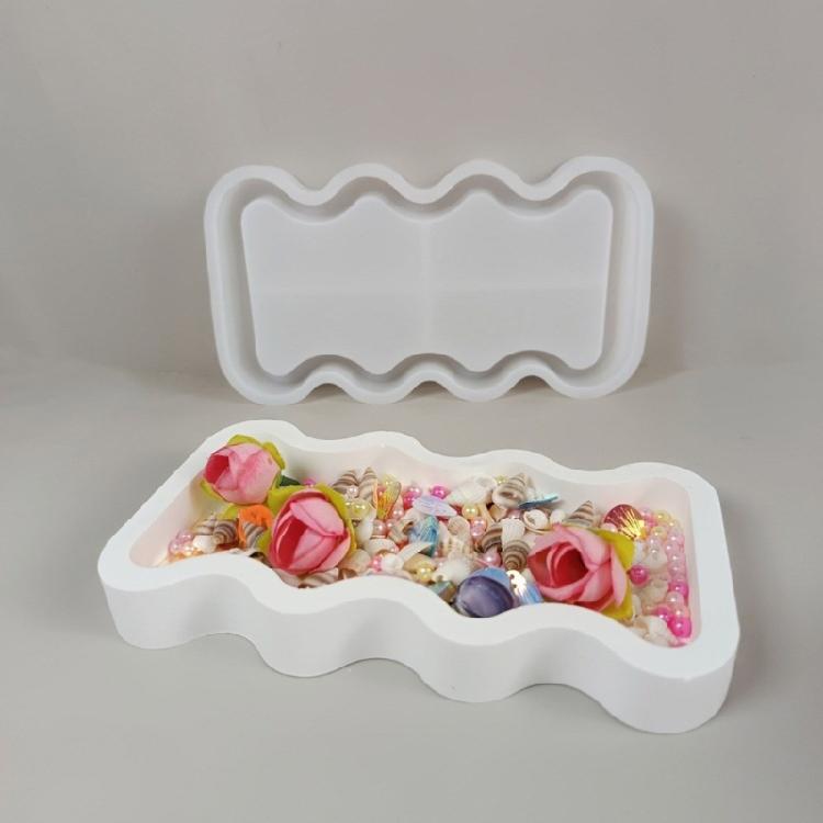Versatile Silicone Storage Tray Mold Aquas Ripple Shaped Coaster Mould Plaster Mold for Jewelry Display Plate Making