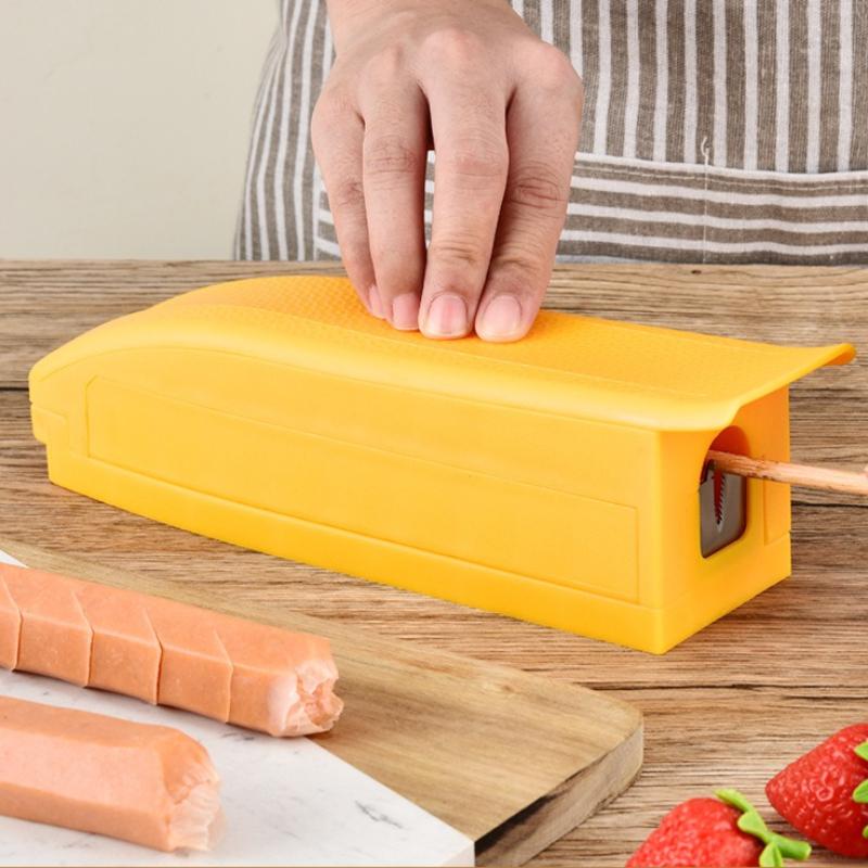 1 PIÈCE Trancheuse à Hot-Dog Coupe-Saucisse Outil de Cuisine Pour BBQ Camping Grillades Ustensile à Trancher la Viande à Hamburger en Acier Inoxydable