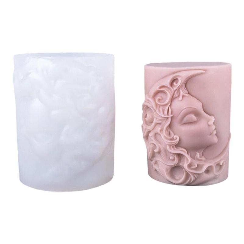 

652F Cylinder Silicone Molds for Candle Soap Gypsum Decoration Embossed Silicone Molds for Epoxy Resin