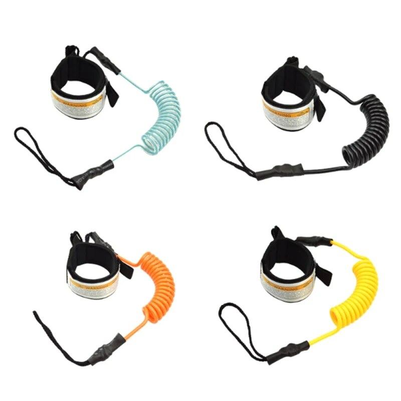 Surfen Kajak Leine Seil Surfbrett Boot Leine Elastische Drehbare Einziehbare Spirale Feder Sicherheit Paddel Knöchel Bein Aufstehen Seil