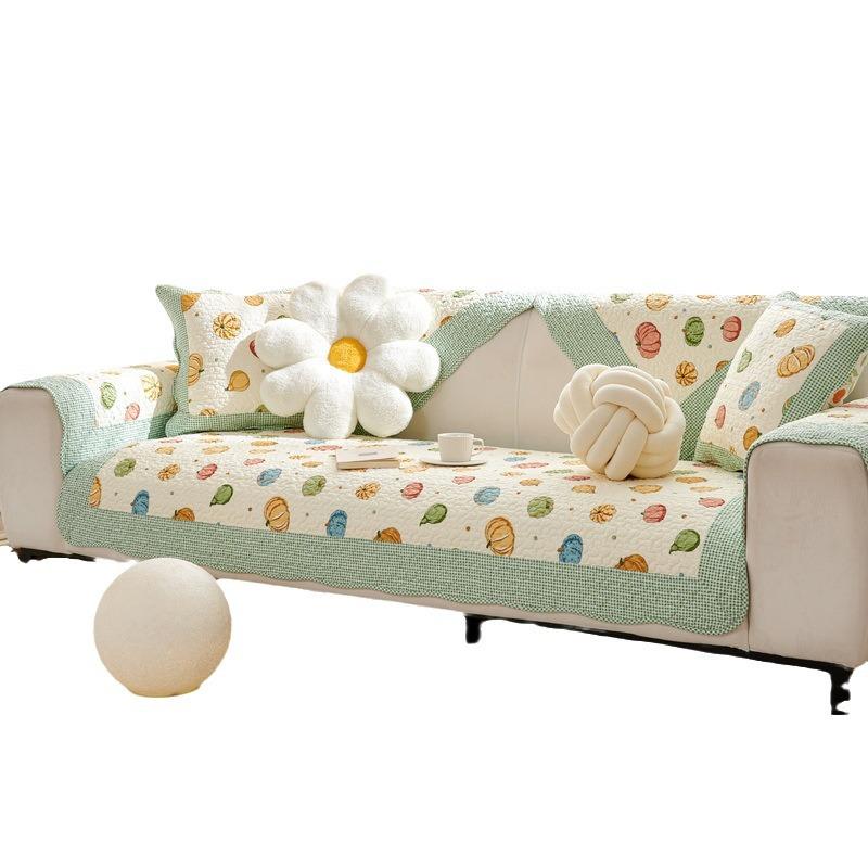 Sofa Cushion Cotton Four-Season Universal Simple Modern Non-Slip Fabric Pure Cotton Seat Cushion Pastoral Sofa Cover Cushion