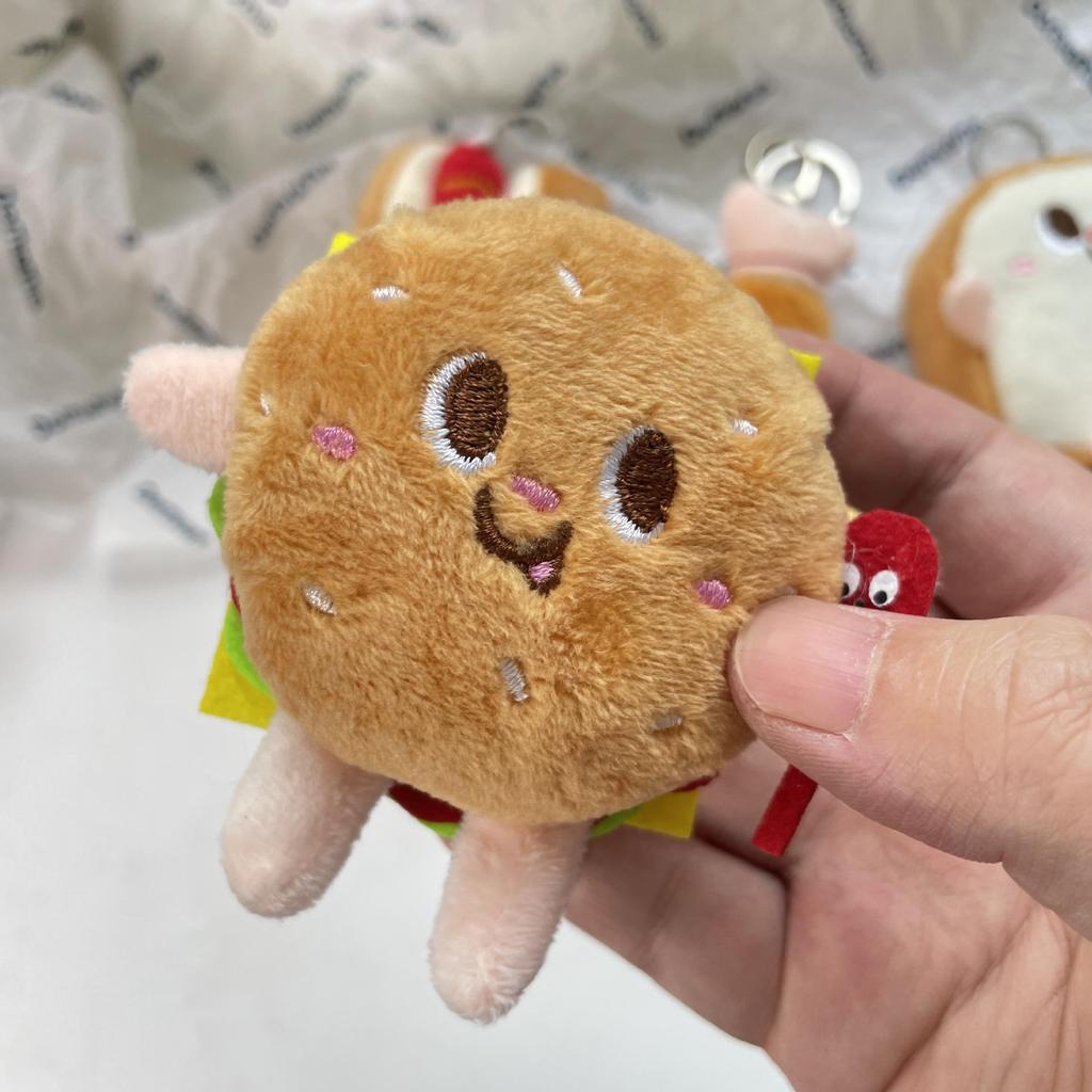 Roztomilý Kreslený Hamburger a Hranolky Plyšový Batoh Přívěsek na Klíče Panenka