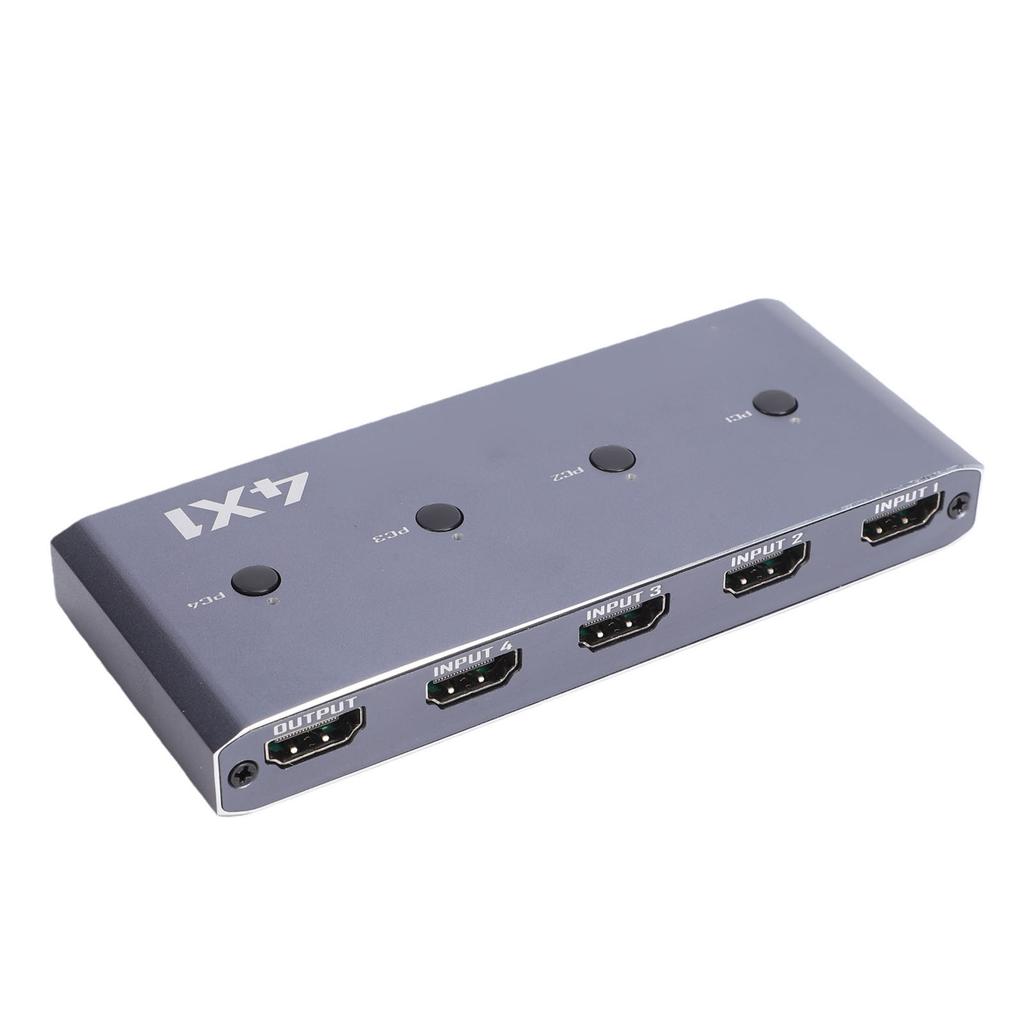 HD USB2.0 KVM Switch 4K 60Hz HD Multimedia Interface Switcher for 4 Computers Share One 4K 60Hz Monitor 4 USB Devices
