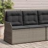 Vidaxl Banco de Jardín Plegable con Cojines, Gris, Ratán Sintético