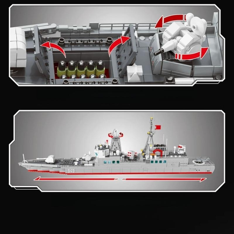 054B Frigate Building Blocks, Military Collection Assembled Model Ornaments, Aircraft Carrier Figures, Boy Toys Gifts