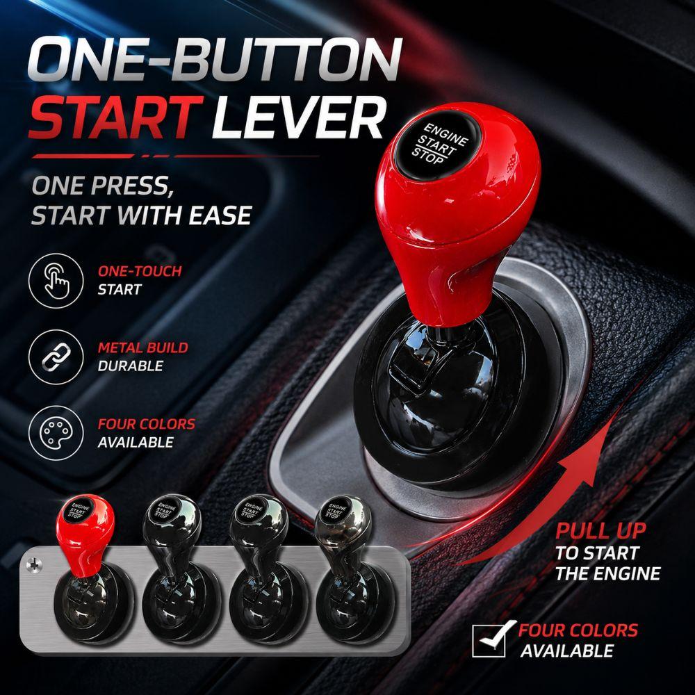 Cue Stick Shape Car Starter Lever All Metal Car Keyless Start Sticker Vehicle Start Button