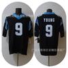 Mens Carolina Panthers 9 Young Retro Rugby Jersey Cotton T-Shirt Fan Apparel