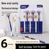 6-Pack Premium Soft Bristle Adult Toothbrushes with Three-Sided Brush Heads for Effective Gum Cleaning