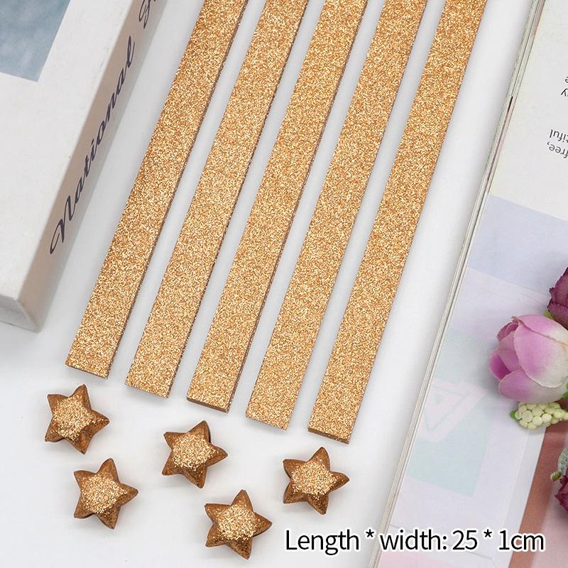 Thickened Glitter Powder Handmade Origami Quilling Star Paper Mixed Color Paper Stripes For Kids Children Diy Crafts Paper