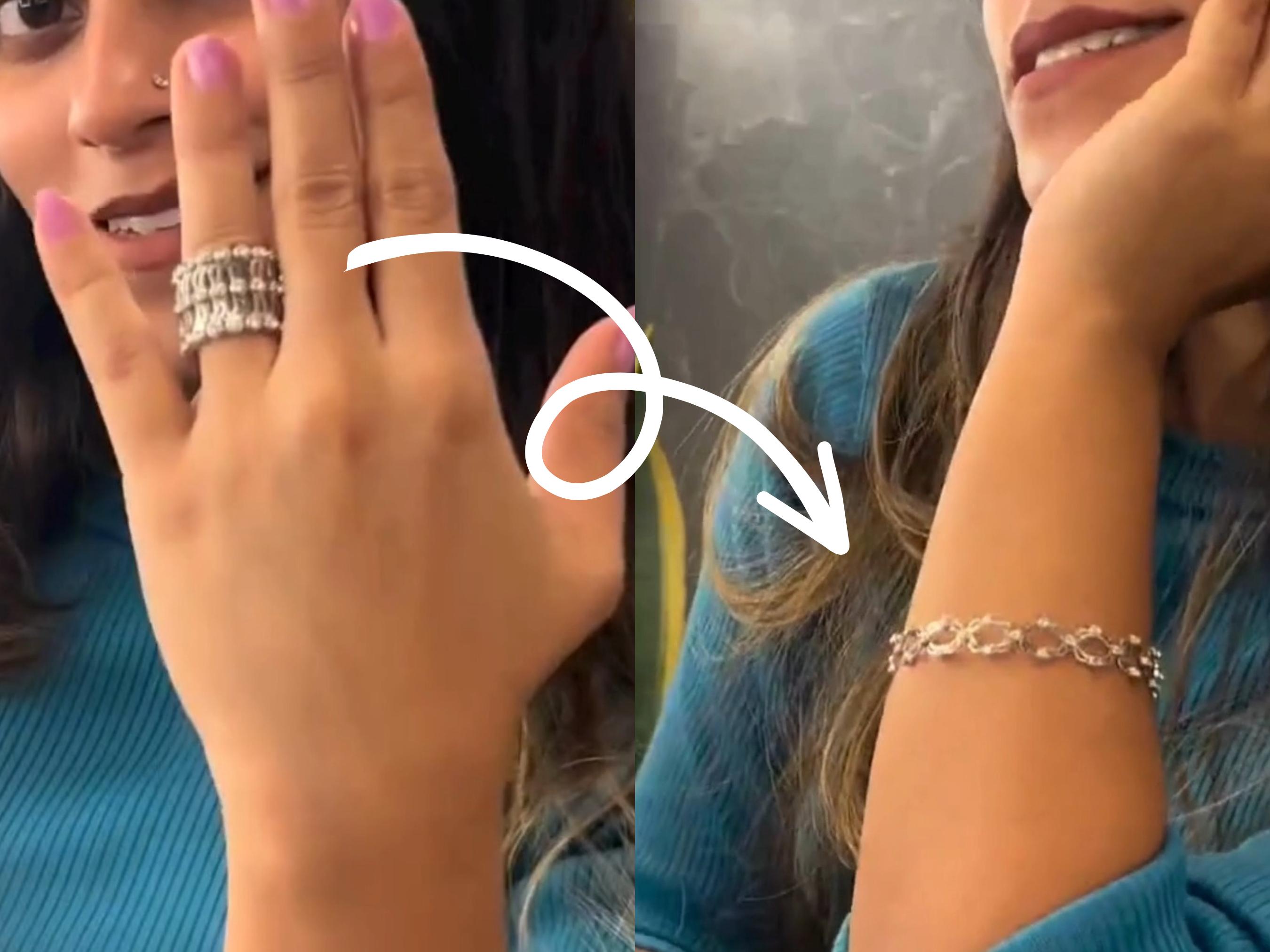 

Настоящий серебряный браслет 925 пробы с кольцом | Оригинал Серебро 925 | простой браслет-цепочка | многослойный браслет | Минималистское кольцо