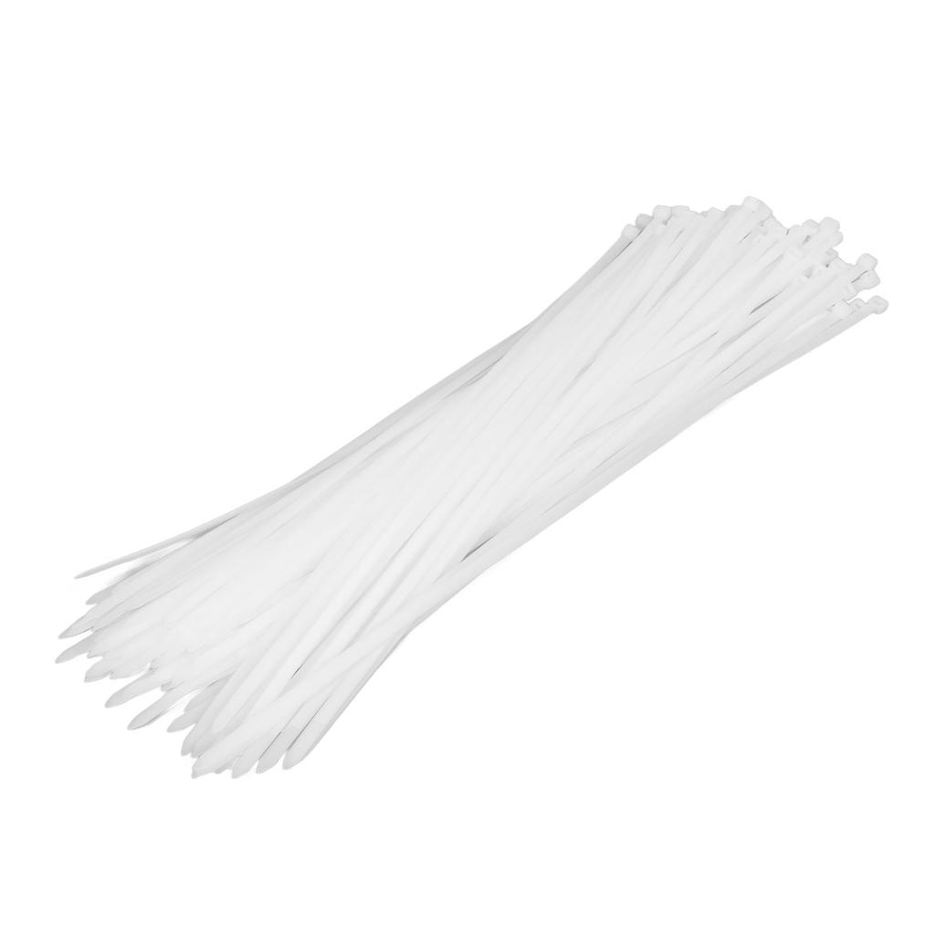 100 Stück Kabelbinder Heavy Duty 250 lbs Zugfestigkeit Selbstverriegelnd Nylon-Kabelbinder für Innen Außen Weiß