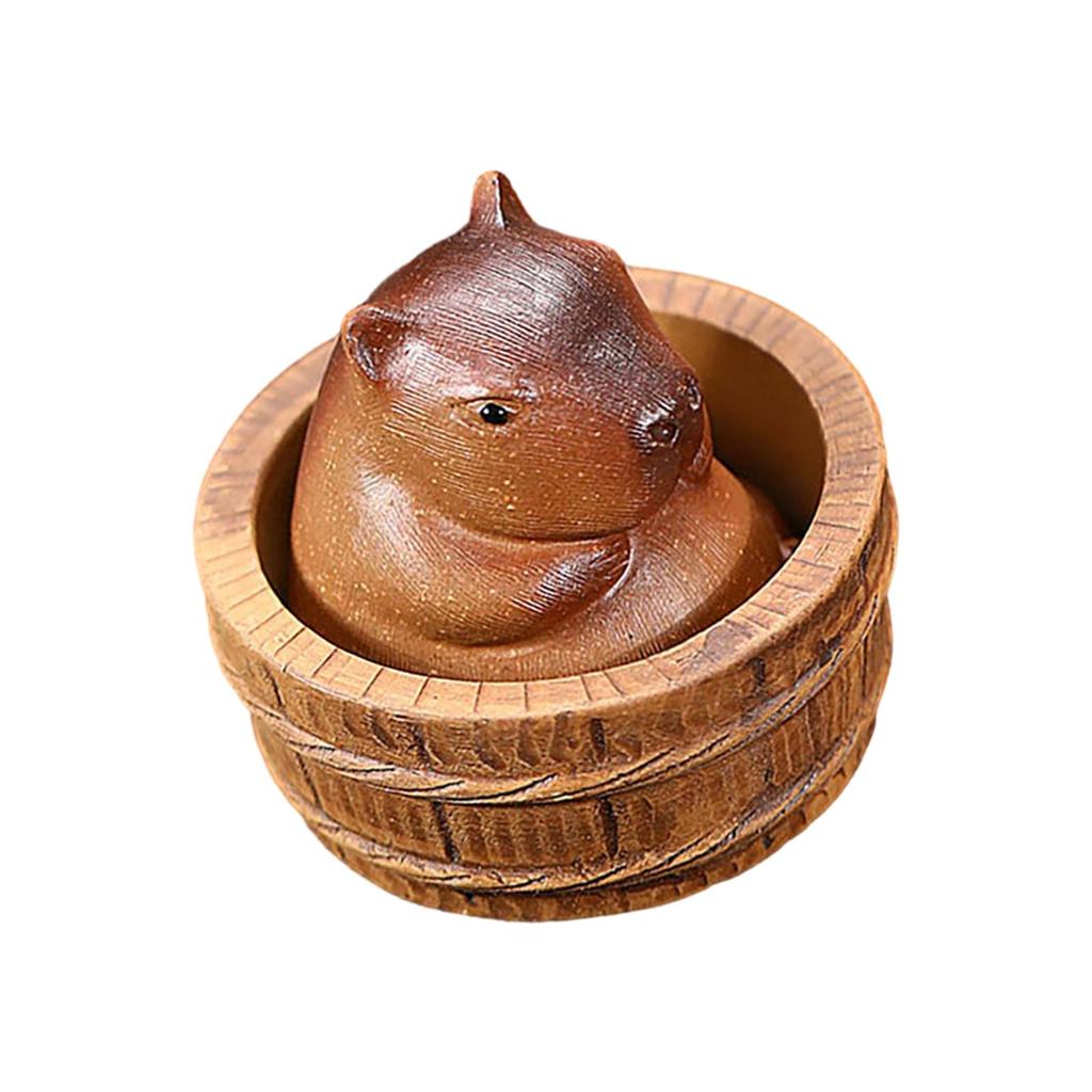 Clay Capybara Mini Tea Pet Figurine Lovely Accessories DIY Crafts for Tea Room Home Fairy Garden Yoga Room Shelf Bedroom
