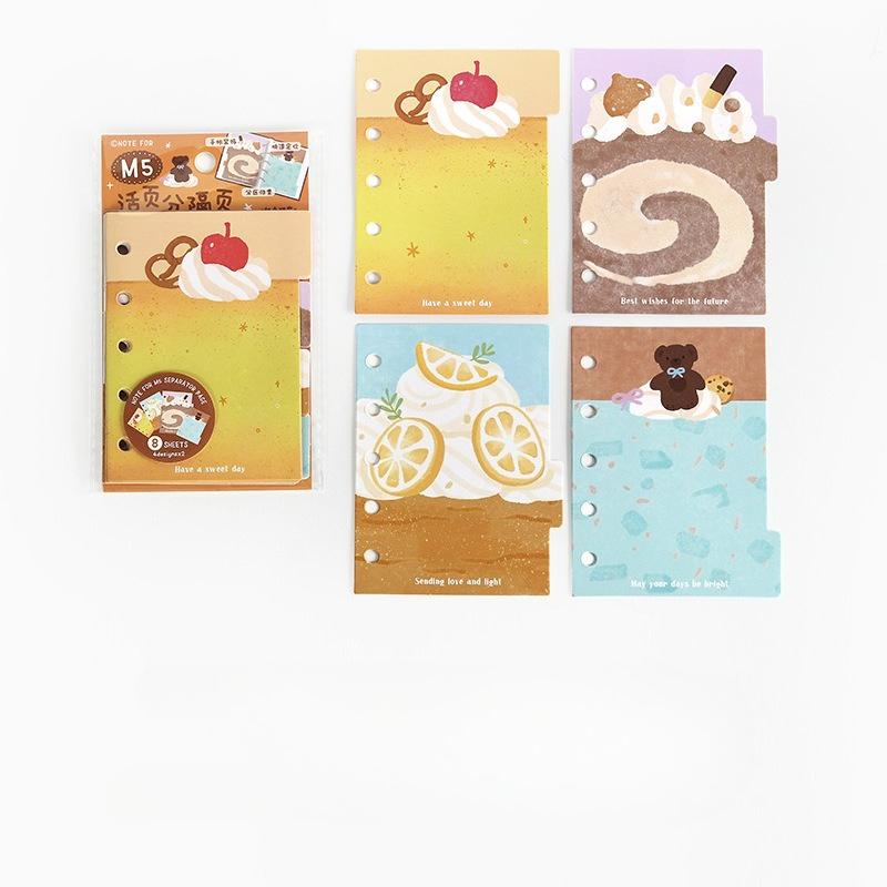 M5 Refillable Separator Inner Page for Notebook Cute Animal Planner Scrapbook Page for Journal Ring Binder Kawaii Journaling