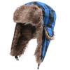 Trapper Russian Plaid Pilot Caps Fur Ear Muff Hats Men Hats Korean Beanies Hats Earflap Caps