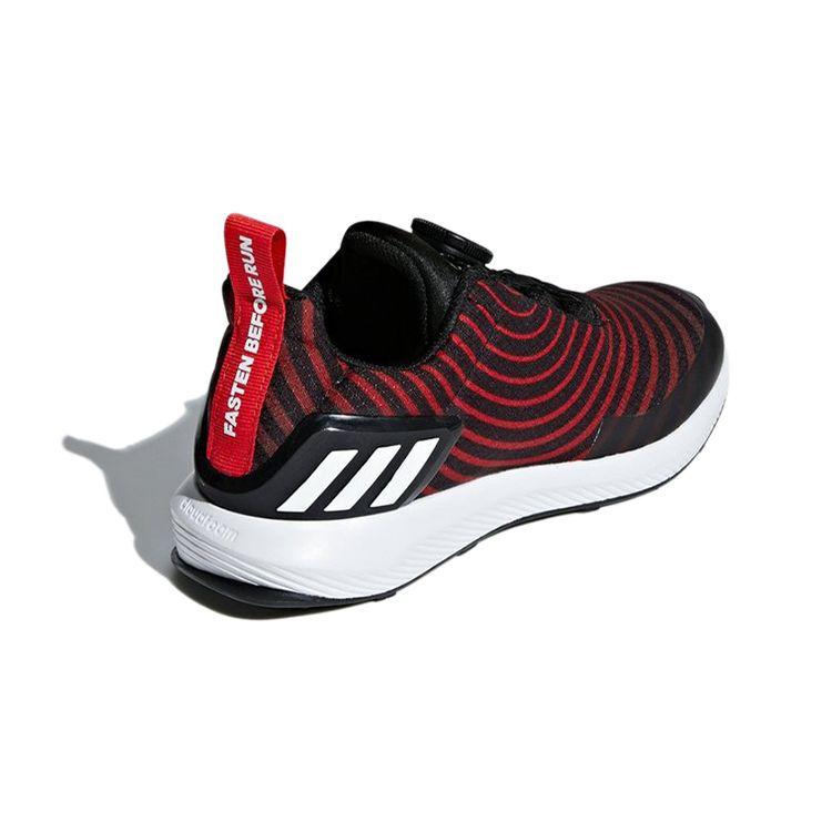 Adidas Run Uncaged Boa Trendy Breathable Low-Top Running Shoes Kids Sneakers Red Black AH2613