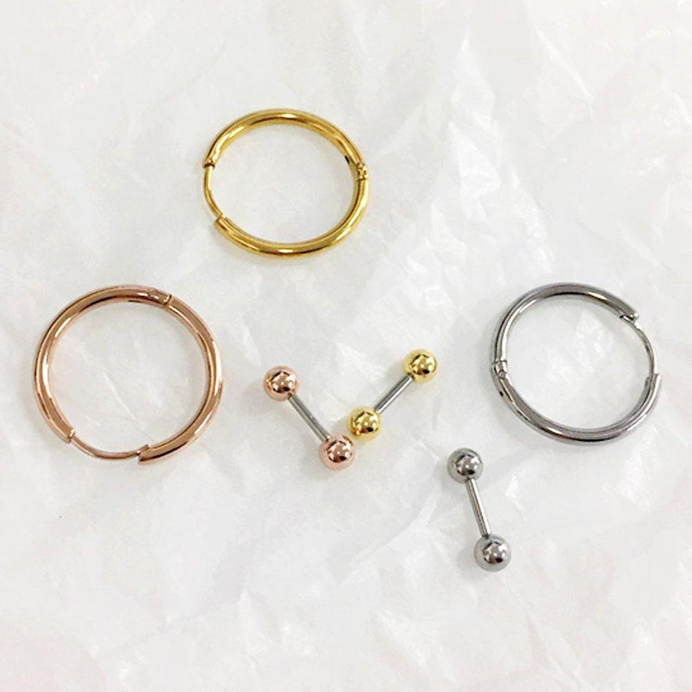 Ball piercing + ring piercing [sold as a pair]